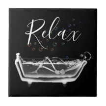 Rainbow Bubbles X-Ray Skeleton Bath Carrelage en c