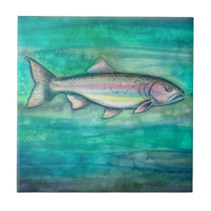 Carreau Rainbow Trump Wildlife Watercolor Art Tile