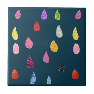 Carreau Raindrops collage d'art collage mignon boho