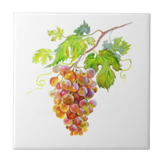 Carreau Raisins aquarelle. Carrelage d'art