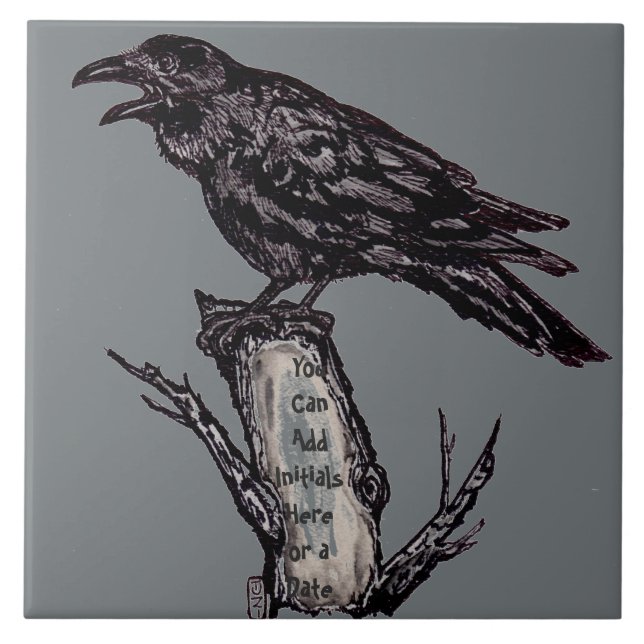 Carreau Raven Gris Art céramique Trivet Carrelage Personna (Devant)