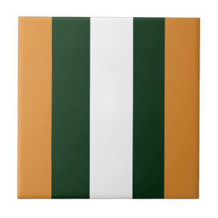 Carreau rayures Brown, vert foncé et blanc