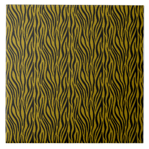 Carreau Rayures de zèbre en safari noir et marron