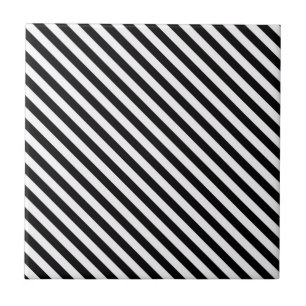 Carreau Rayures diagonales noires et blanches