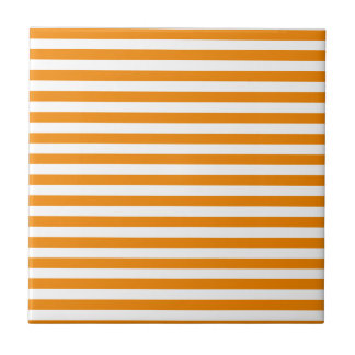 Carreau Rayures minces - blanc et mandarine
