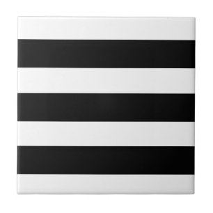Carreau Rayures noires et blanches élégantes modernes