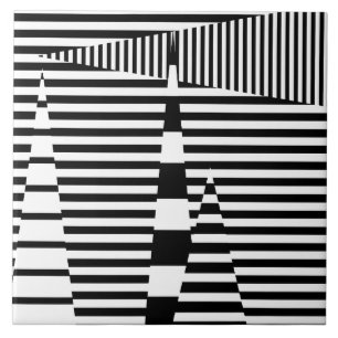 Carreau Rayures sur rayures en noir et blanc