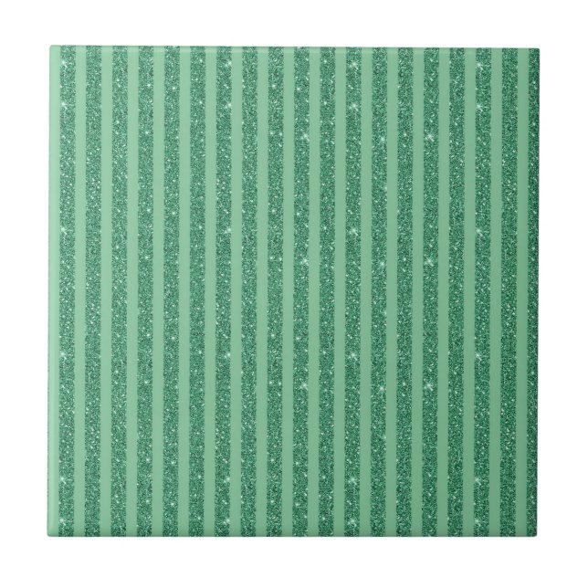 Carreau Rayures verticales de style pailleté vert jade cla (Devant)