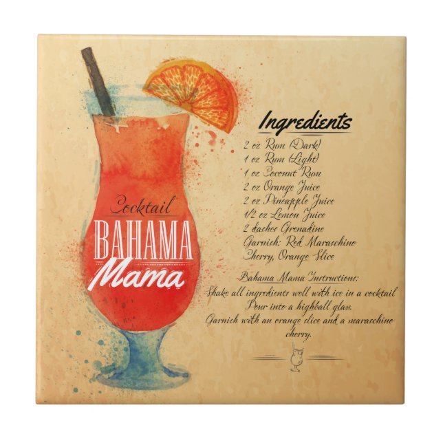 Carreau Recette Bahama Mama (Devant)