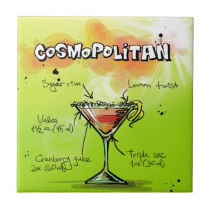 Carreau Recette cosmopolite - cadeau de cocktail