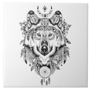 Carreau Receveur illustré de rêve de loup