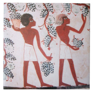 CARREAU RÉCOLTE DE VIN ÉGYPTIENNE ANTIQUE