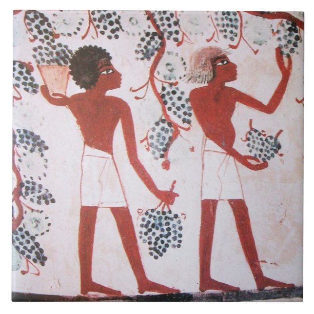 CARREAU RÉCOLTE DE VIN ÉGYPTIENNE ANTIQUE (Devant)