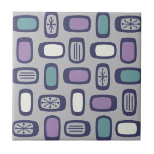 Carreau Rectangles arrondies MCM du milieu du siècle gris