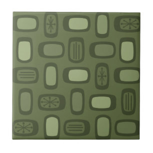 Carreau Rectangles arrondies MCM du milieu du siècle vert 