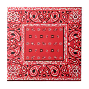 Carreau Red bandana paisley bandanas pays rap hip hop f