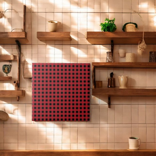 Carreau Red Buffalo Plaid Holiday (Créateur téléchargé)