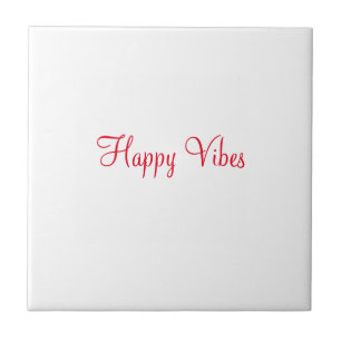 Carreau Red happy vibes vacances simple minimum calligraph