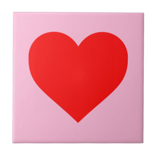 Carreau Red Heart Beat Pastel Rose