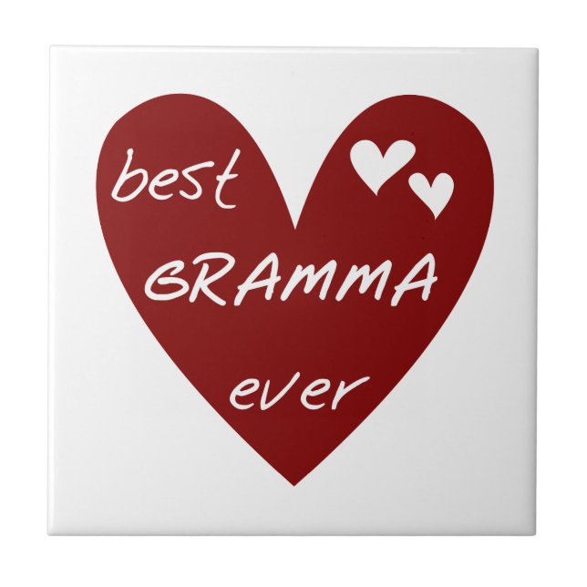 Carreau Red Heart Meilleur Cadeaux Gramma Jamais (Devant)