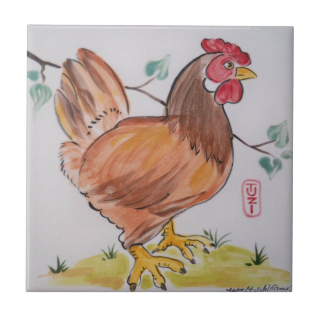 Carreau Red Hen Chicken Cuisine Pays Style Animal Farm (Devant)