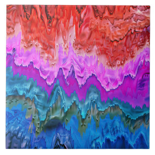 Carreau "Réflexion rayonnante" Art Abstrait coloré