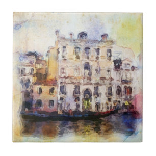 Carreau Regarde OD Venise faite dans l'aquarelle