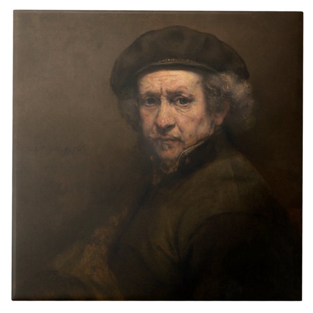 Carreau Rembrandt Self Portrait : Peintre Néerlandais de l (Devant)