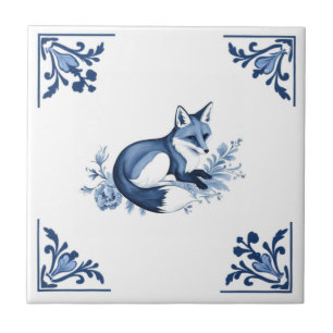 Carreau Renard avec Delft Blue et Blanc Corner Flourdissan