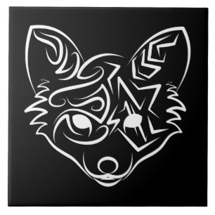 Carreau Renard tribal noir et blanc