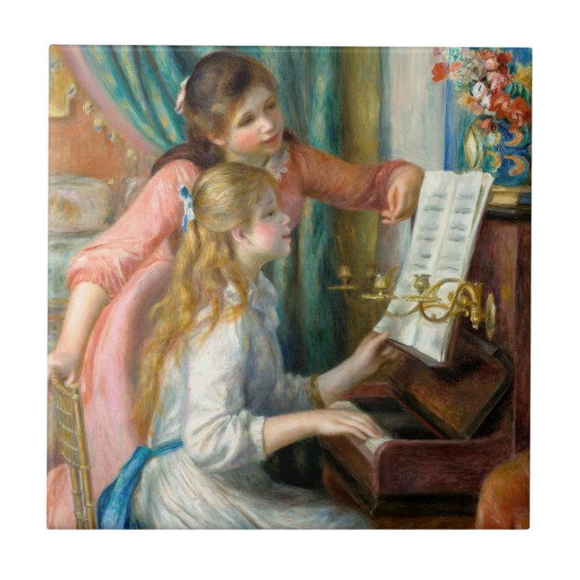 Carreau Renoir Girls at the Piano Impressionism Painting (Devant)