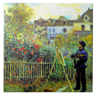 Carreau Renoir, Monet Peinture dans son jardin à Argenteui