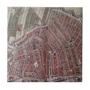 Carreau Réplique carte de la ville d'Amsterdam 1652