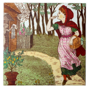 Carreau Repro 1870s Hood à manches rouges de Wedgwood Cou