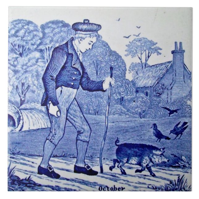 Carreau Repro 1879 Série de calendriers bleus de Wedgwood  (Devant)