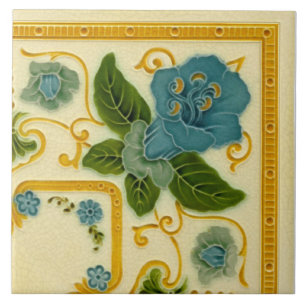 Carreau Repro 1900 Pilkington Art nouveau Bordure