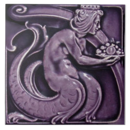 Carreau Repro 1900 Villeroy+Boch Purple Majolica Mermaid