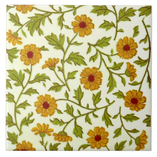 Carreau Repro Antique Minton Chine : le modèle floral glob