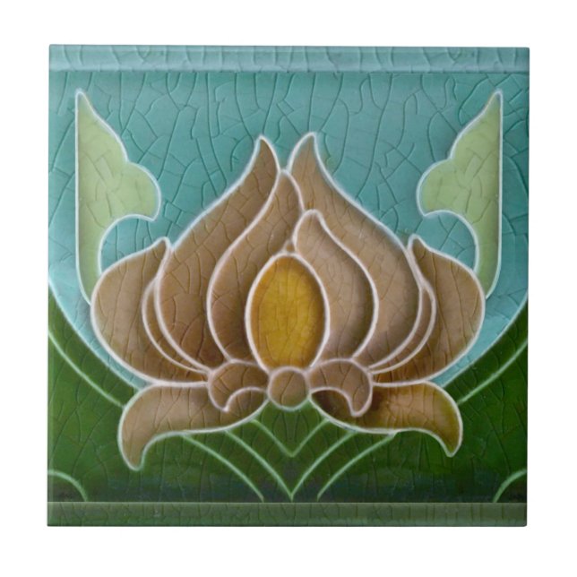 Carreau Repro Art Nouveau Faux Relief Flore stylisée (Devant)