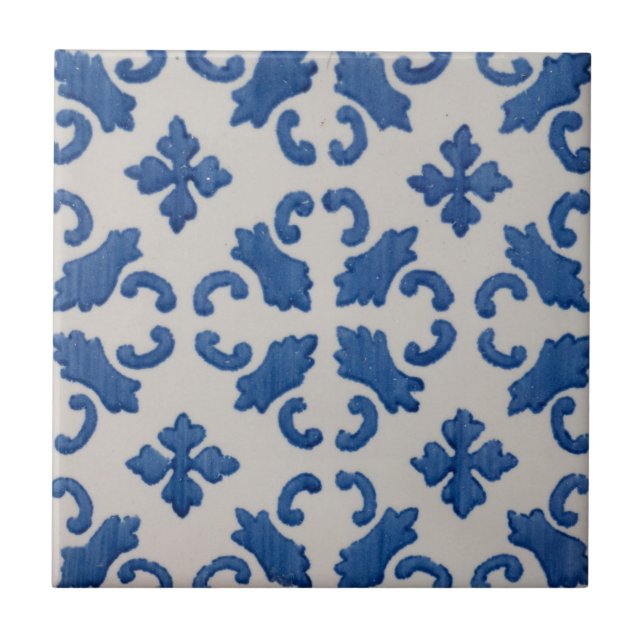 Carreau Repro Azulejos Bleu Géométrique Portugais (Devant)