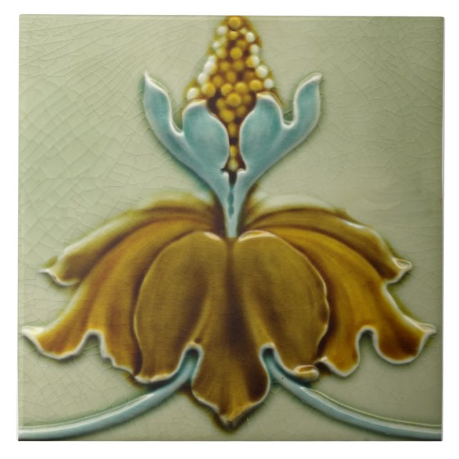 Carreau Repro c. Frontière florale Art nouveau de 1900 (Devant)
