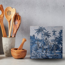 Repro Chinoiserie Delft Carrelage bleu et blanc