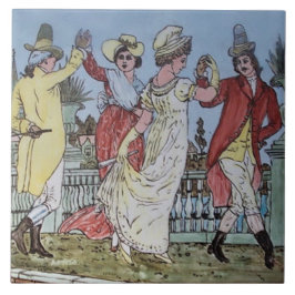 Carreau Repro coloré c.1900 Walter Crane Nursery Rhyme