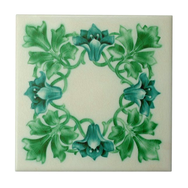 Carreau Répro de la couronne florale Art nouveau de Pilkin (Devant)