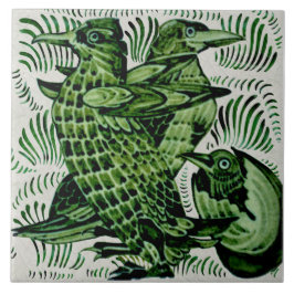 Carreau Repro De Morgan Birds+Chick Hatching Manipulé