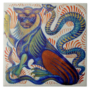 Carreau Repro De Morgan Lion & Snake Tour de force