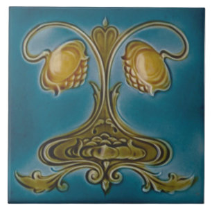 Carreau Repro début des années 1900 Floral anglais Art Nou