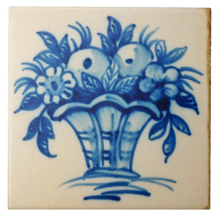 Carreau Repro Defware Bouquet Fleurs Vase Blue Delft