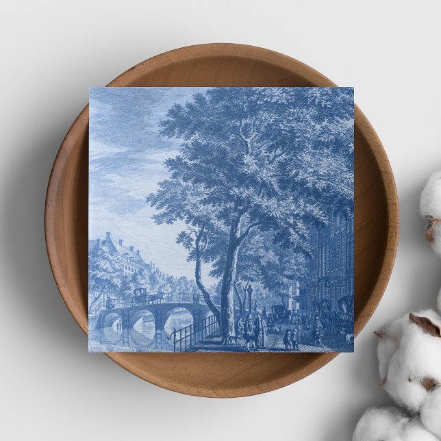 Carreau Repro Delft Amsterdam Street Scene (Repro Delft Amsterdam Street Scene Tile)