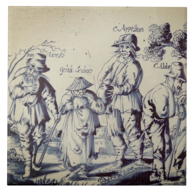 Carreau Repro Delft Tile Les Gueux Antique (Devant)